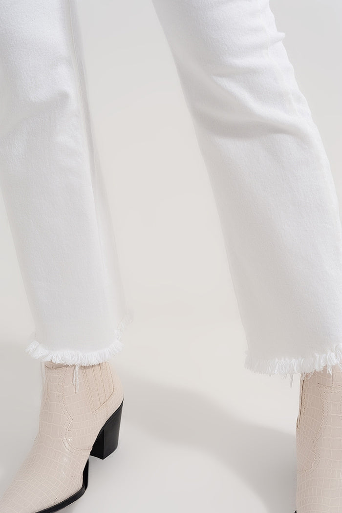 straight Pants in white with wide ankles - Coloured Jeans