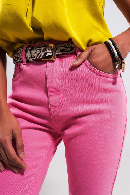 Stretch Cotton skinny jeans in pink - Coloured Jeans