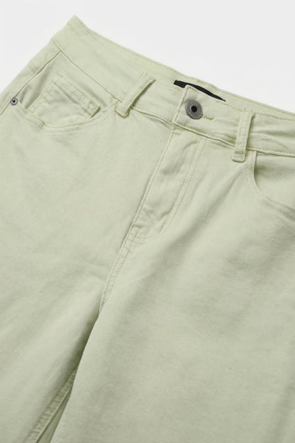 Stretch-denim Bermuda shorts in Mint Green - trousers