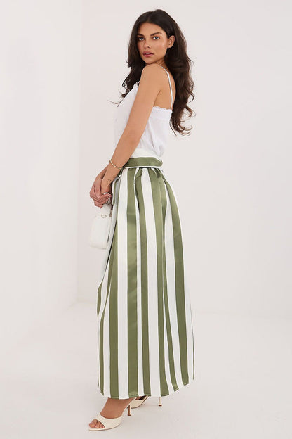 Striped Midi Length Skirt for Women - Skirts