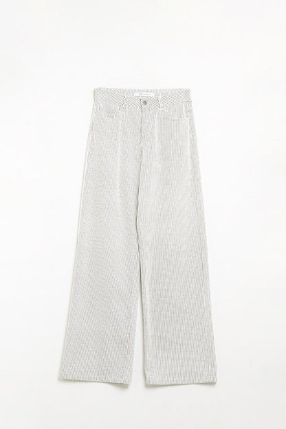 Striped trousers with a straight leg in a stretch fabric - trousers