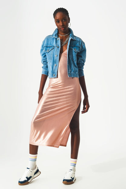 Studded denim jacket in blue