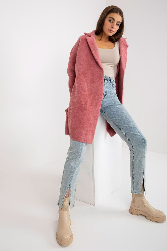 Stylish Women's Long Sleeve Coat with Pockets - Coats