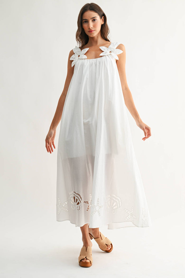Summer Breeze Off White Maxi Dress