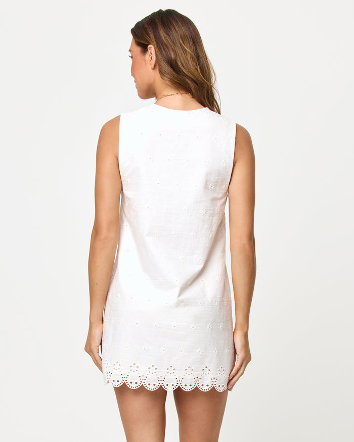 LSPACE Sunday Mini in cream, back view on model.