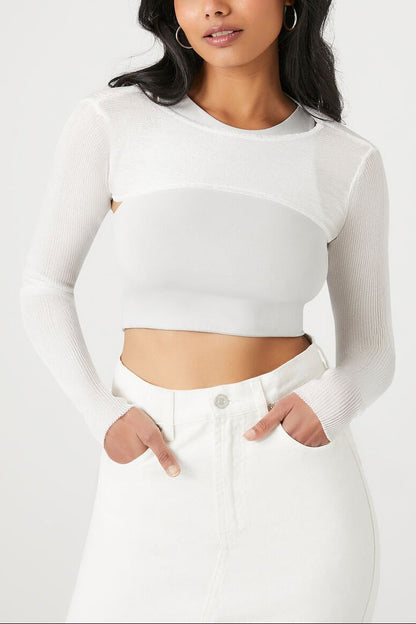 Super Cropped Sweater-Knit Top