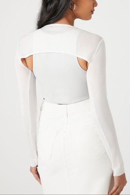Super Cropped Sweater-Knit Top