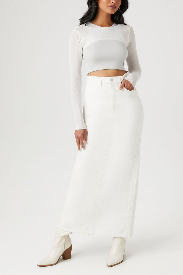 Super Cropped Sweater-Knit Top