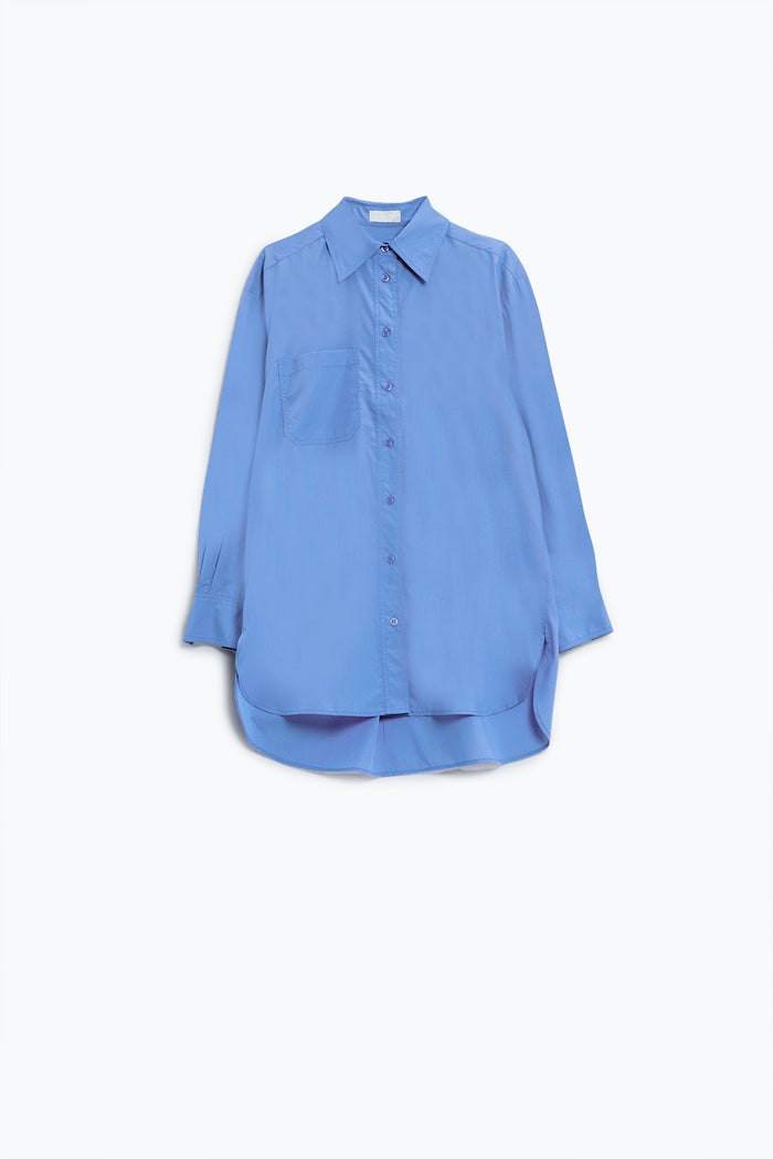 Super Oversized High Low Shirt in Blue - Shirts