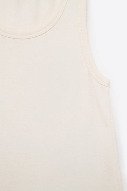 Super Soft Knitted Basic Tank in Cream