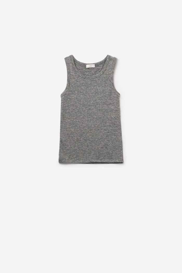 Super Soft Knitted Basic Tank in Grey