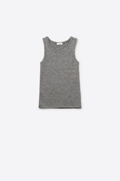 Super Soft Knitted Basic Tank in Grey