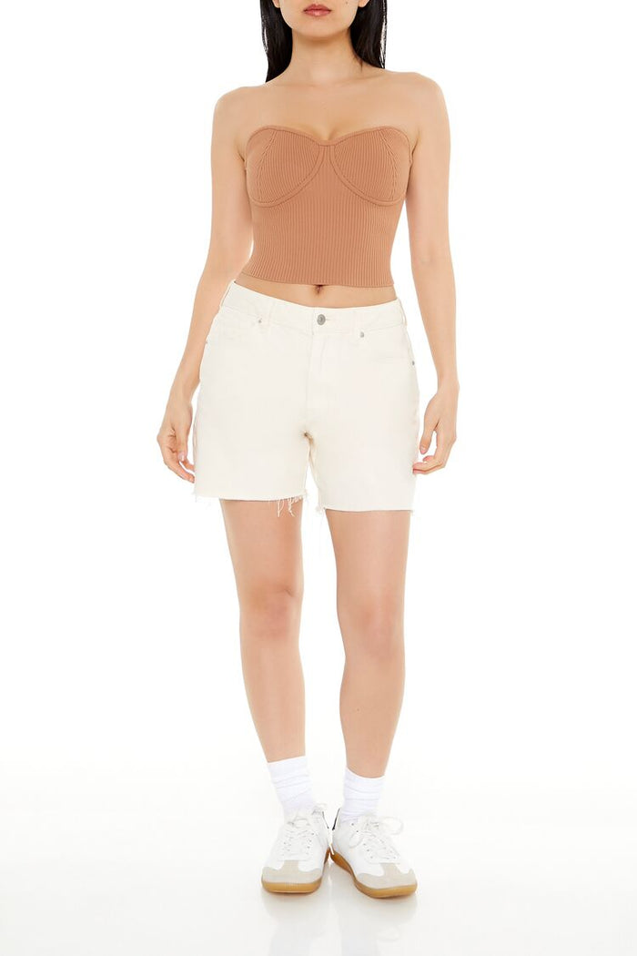 Sweater-Knit Bustier Tube Top
