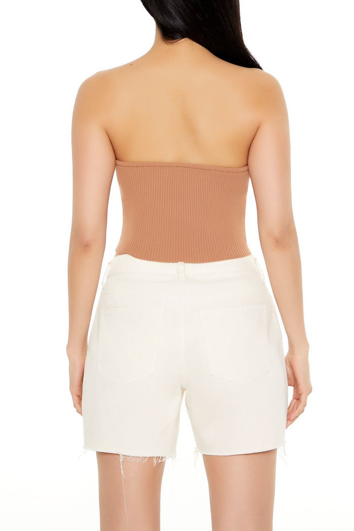 Sweater-Knit Bustier Tube Top