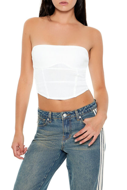 Sweater-Knit Tube Crop Top