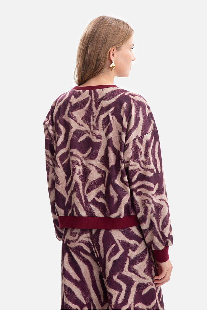 Sweatshirt brushed knit fabric with a print - Sweatshirts