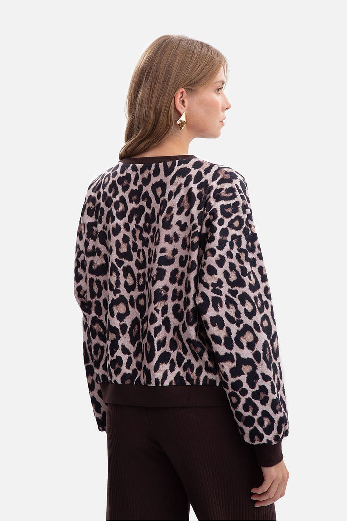Sweatshirt brushed knit fabric with a print - Sweatshirts
