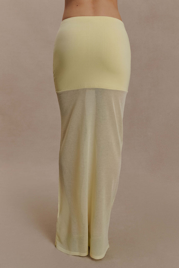 Tanyel Sheer And Bandage Knit Maxi Skirt - Lemon