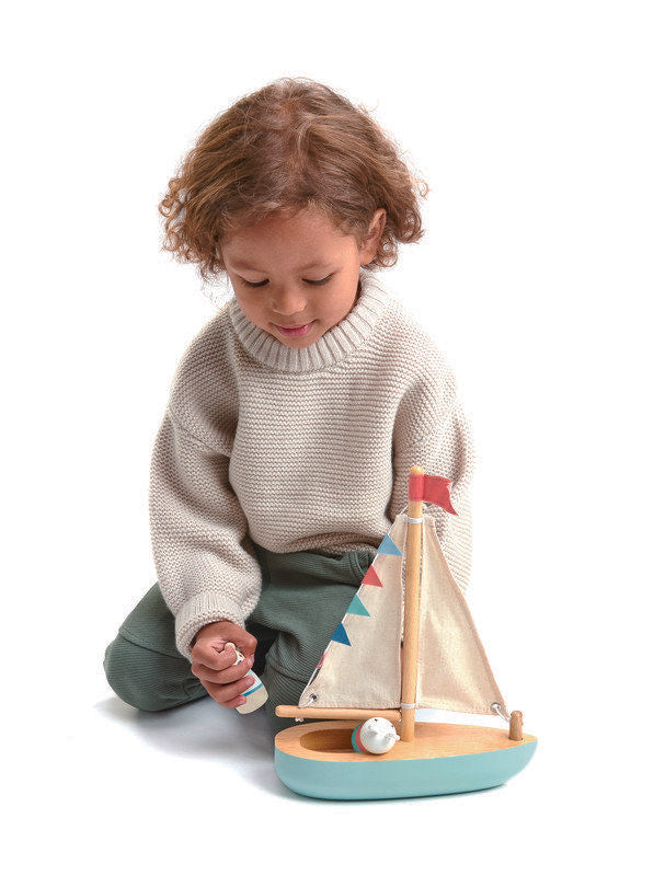 Tender Leaf Toys Wooden Sailaway Boat