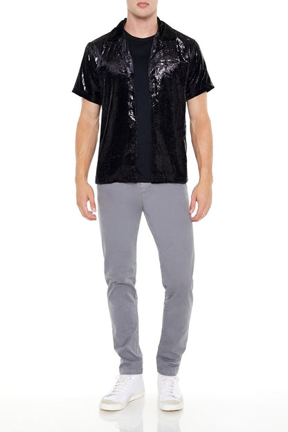 Textured Cuban Collar Shirt