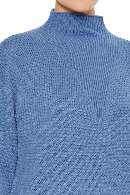 Textured Mock Neck Sweater
