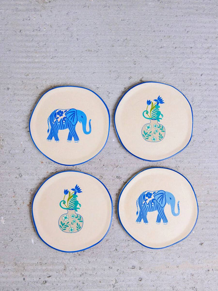 The Jester of December Ceramic Coasters/Tapas Plates Set by pinklay