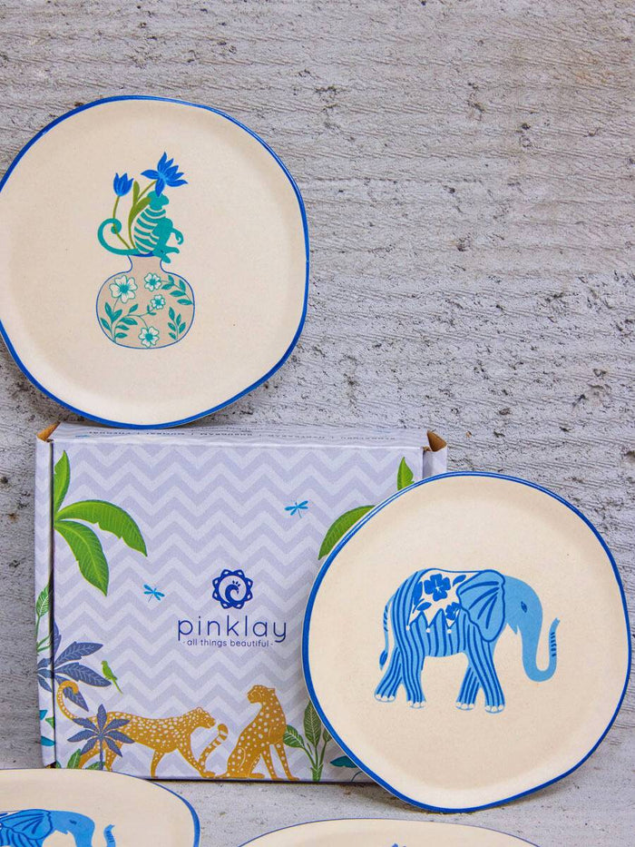 The Jester of December Ceramic Coasters/Tapas Plates Set by pinklay