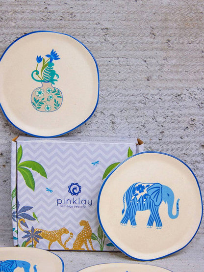 The Jester of December Ceramic Coasters/Tapas Plates Set by pinklay