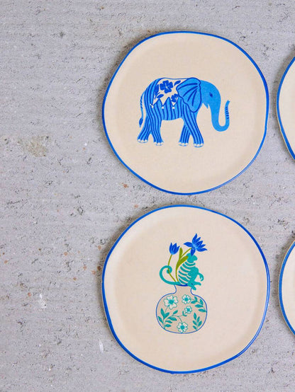 The Jester of December Ceramic Coasters/Tapas Plates Set by pinklay