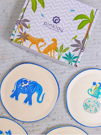 The Jester of December Ceramic Coasters/Tapas Plates Set by pinklay