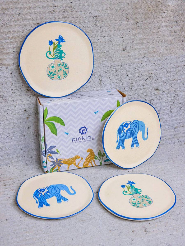The Jester of December Ceramic Coasters/Tapas Plates Set by pinklay