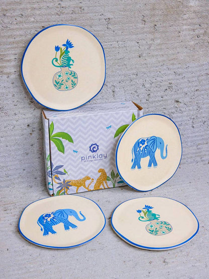The Jester of December Ceramic Coasters/Tapas Plates Set by pinklay