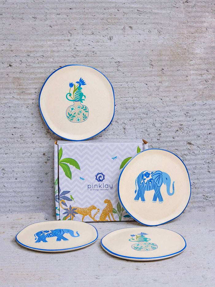 The Jester of December Ceramic Coasters/Tapas Plates Set by pinklay