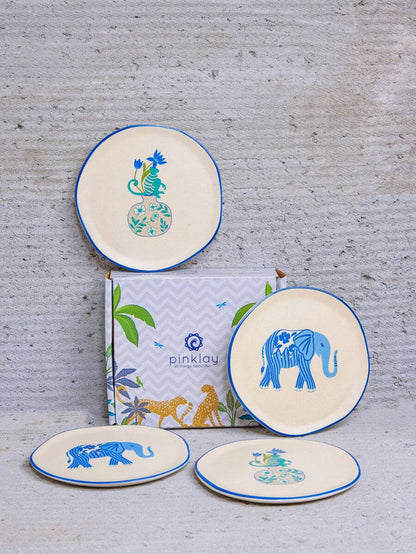 The Jester of December Ceramic Coasters/Tapas Plates Set by pinklay