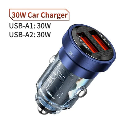 30W Dual USB A Blue