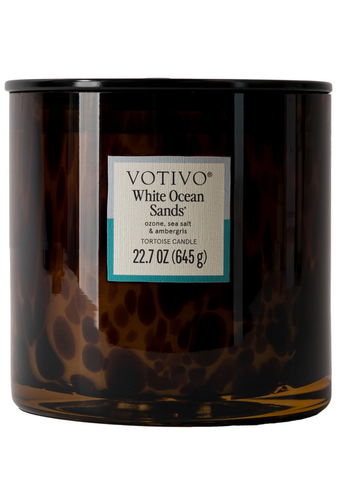 votivo 22oz tortoise candle white ocean sands