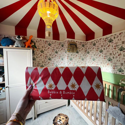 Travel Changing Mat - Red Harlequin - Changing Mats