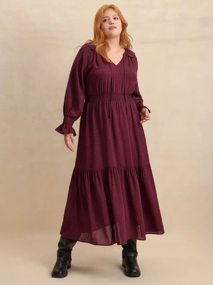 Trendsi Flounce Sleeve Maxi Dress for Curvy Women - Dresses