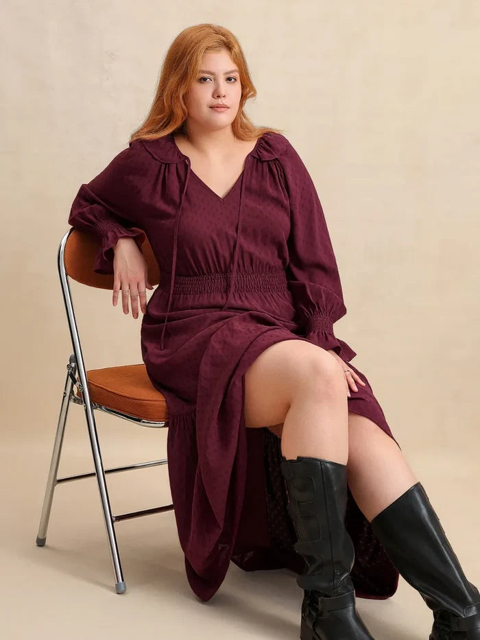 Trendsi Flounce Sleeve Maxi Dress for Curvy Women - Dresses