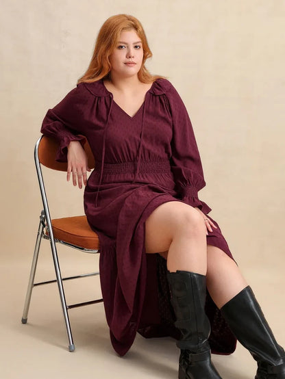 Trendsi Flounce Sleeve Maxi Dress for Curvy Women - Dresses