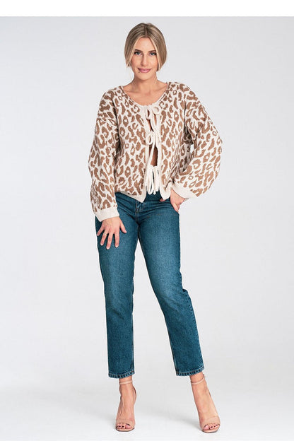 Trendy Animal Print Cardigan for Women - Cardigans