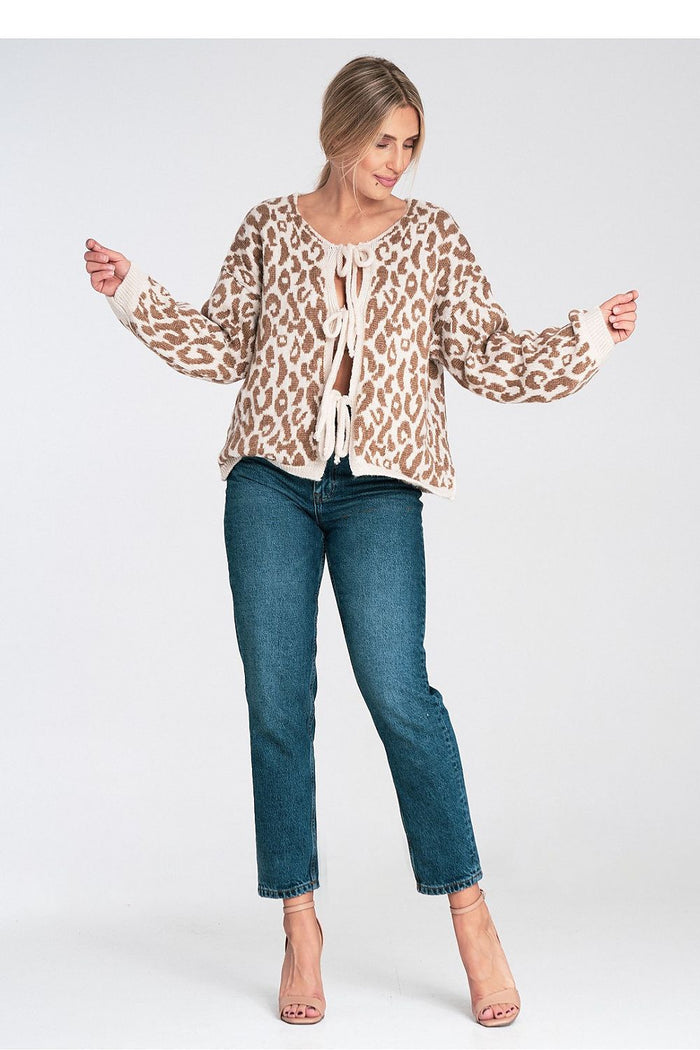 Trendy Animal Print Cardigan for Women - Cardigans
