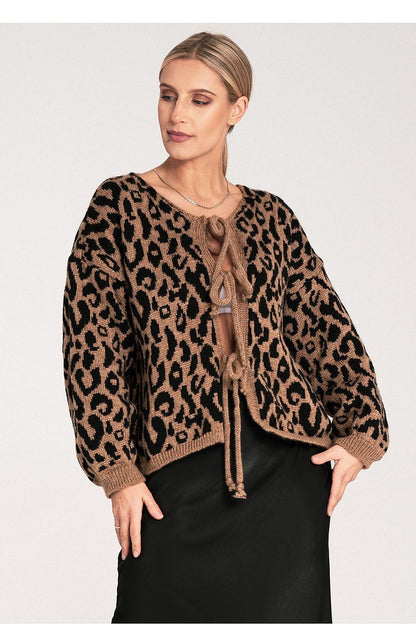 Trendy Animal Print Cardigan for Women multicolor 2 one-size-fits-all - Cardigans