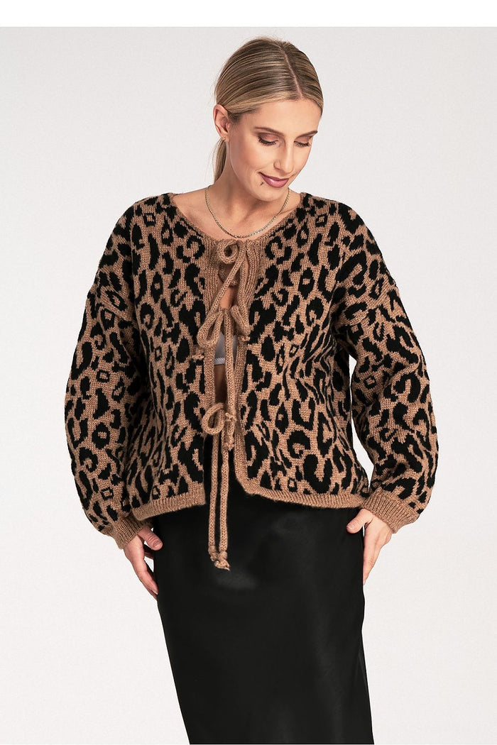 Trendy Animal Print Cardigan for Women - Cardigans
