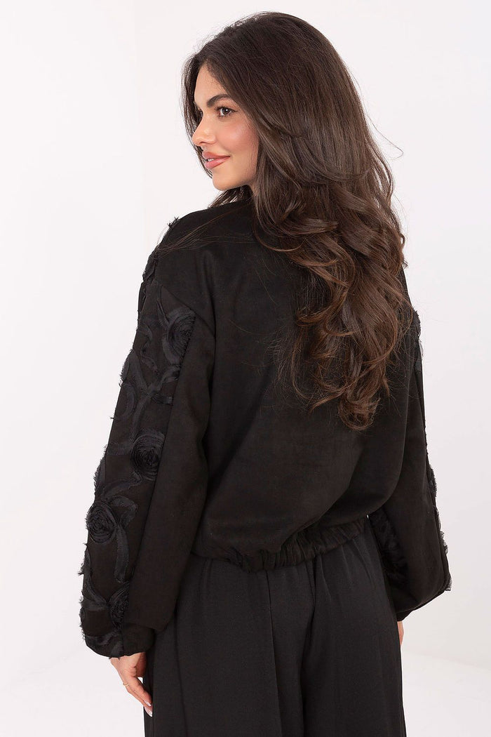 Trendy Black Bomber Jacket for Women - Jackets