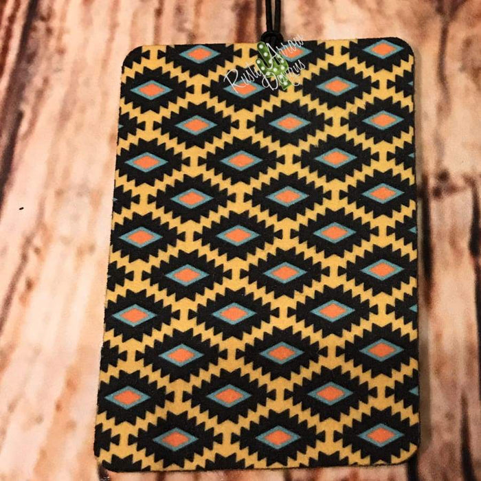Tribal Air Freshener and Coaster Set Yellow 1 - Air Freshener