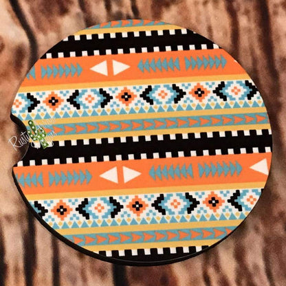 Tribal Air Freshener and Coaster Set Yellow 1 - Air Freshener