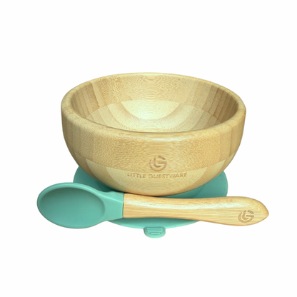 Turtle Bamboo Feeding Set - Plate, Bowl, Spoon & Fork Gift Set - Feeding Essentials