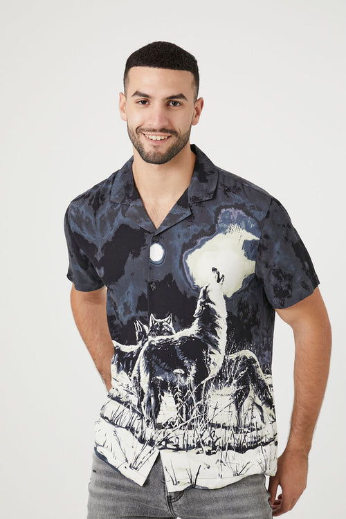 Twill Howling Wolf Graphic Shirt