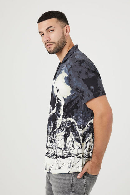 Twill Howling Wolf Graphic Shirt